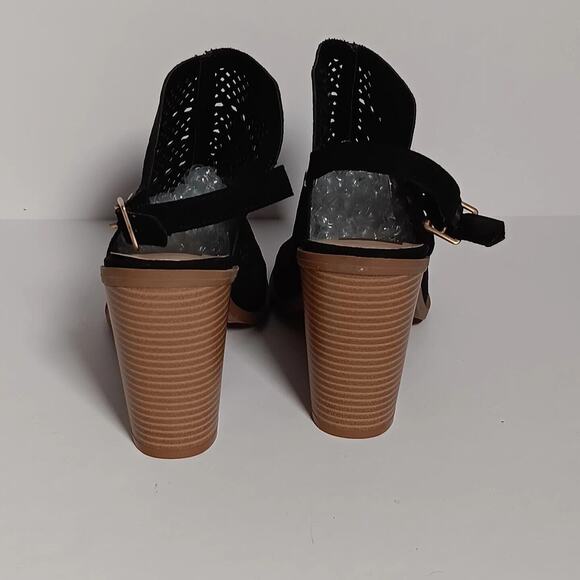 DV Dolce Vita Shoes Block Heel Pump Size 10 Open Peep Toe Cutout - Picture 10 of 16